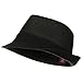 UV 50+ Solid Band Summer Straw Fedora - Black Black W20S58B