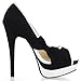 Show Story Sexy Womens 2 Tone Bow Peep Toe Platform Stiletto Pumps Shoes,YFA1501