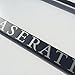 Matte Black Laser Engraved Maserati Stainless Steel USA License Plate Frame With Engraved Steel Logo Screw Cap Combo 12.25