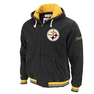 NFL Pittsburgh Steelers Hoody Hoodies Throwback Mitchell & Ness Large Mens