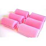 2 Pack (each contains 6 rollers) Soft PINK Foam Hair Styling Rollers SPONGE Curlers LARGE 1" (you are getting total of 12 rollers)
