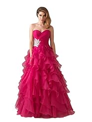 Junior Beaded Tiered Organza Sweetheart Prom Dress/Quinceanera Dress 