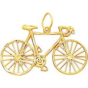 14K Gold Bicycle Charm