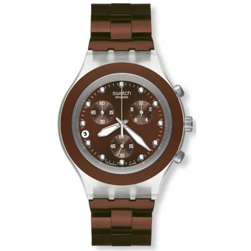 Swatch Men's FULL BLOODED SVCK4042AG Brown Stainless-Steel Quartz Watch with Brown Dial