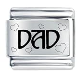 Dad Laser Italian Charms