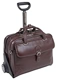 IMAGE OF Siamod 45296 Carugetto Napa Cashmere Leather Wheeled Detachable Laptop Case (Cherry Red)