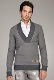 Review   / Just Cavalli Grey Shawl Collar Pullover