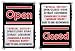 Magic Master Vertical Open / Closed Message Board Window Sign - Black with Red and Black Lettering