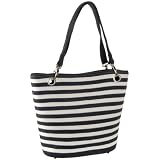 Magid Two-Tone Stripe Bucket Tote