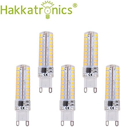Hakkatronics (5 -Pack) G9 4.5-Watts Warm White 3000K Soft Light 220~240VAC LED Silicone Coated G9 LED Light Spot Bulb 360 Degrees LED Capsule Light Bulb Lamp
