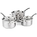 Le Creuset 3-Ply Stainless Steel 3 Piece Saucepan Set