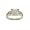 Engagement Ring Style Silvertone Fashion Ring in Cushion Cut Clear Cubic Zirconia with Side Stone Detail Size 5