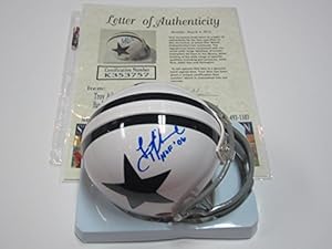 Troy Aikman Dallas Cowboys Mini Helmet Authentic Certified Coa