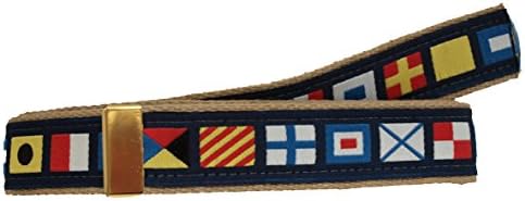 Nautical Code Flag Web Belt, Military Style (Khaki Webbing)