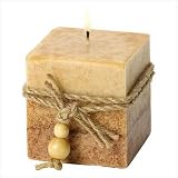 Rustic Wood Cube Candle