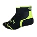 1 pair pack of D-Evo Low Cuff running socks in black/yellow color.