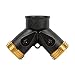 Gilmour 871204-1001 Heavy Duty Dual Two Way Shut-Off Valve, Black/Gold