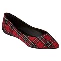 Women's Xhilaration® Saniya Point Toe Flats - Red Plaid