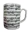 Black & White Sheet Music Notes Octagon Shaped Porcelain Coffee Mug