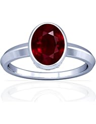 Platinum Oval Cut Ruby Solitaire Ring