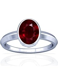14K White Gold Oval Cut Ruby Solitaire Ring