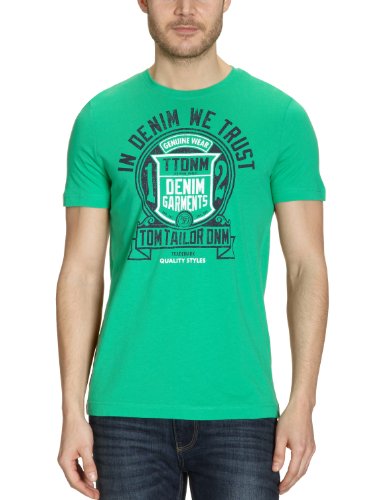 TOM TAILOR Denim Herren T-Shirt 10225230912/new logo tee, Gr. 56 (XXL), Gr&uuml;n (7229) Preisvergleich