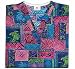 Peaches Uniforms Tropical Patch V-neck Scrub Top (X-Small, Small and Medium Only)