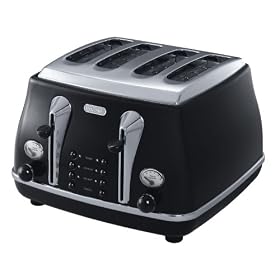 De'Longhi Icona CTO4003.BK 4-Slice Toaster, Black