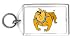 Keychain with bulldog, spike, orange, collar, dog