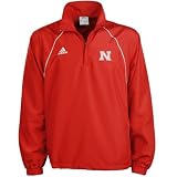 adidas Nebraska Cornhuskers Scarlet Team Logo Pullover Windbreaker Jacket