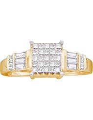 0.51CTW DIAMOND LADIES RING WITH SQUARE PRINCESS CENTER