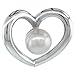 Sterling Silver Floating Heart Pearl Pendant 11/16 in. (18mm), High Polished Finish
