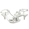 Kid's Evening High Heel Rhinestone Sandals Silver 9-4
