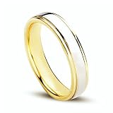 14k Gold Two-Tone Plain Men's Wedding Band 5mm.