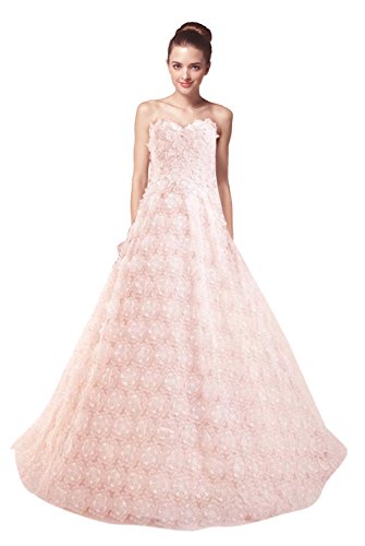 CosplayHut超綺麗手作りハート型かわいいピンクレース Aラインウェディグドレス花嫁 結婚式 新婦さん