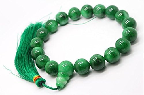 Blucoo Green Dragon Jade Buddah Mala 16mm Beads Car Pendant Bracelet