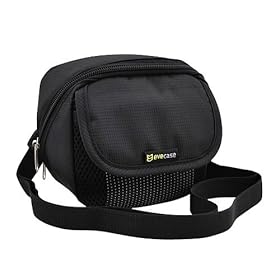 EVECASE Black Digital Video Camera Pouch Nylon Case For Flip Ultra HD, MinoHD, Kodak Playsport ZX5, ZX3, Playfull, ContourHD Helmet Camera, Veho VCC003MUVI Micro DV Camcorder, Toshiba Camileo X100, H30, S30, Sony Bloggie Touch Camera Camcorder