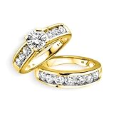 14K Yellow Gold 3 ct. Diamond Engagement Set