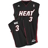 Produkt-Bild: Adidas Miami Heat Trikot #3 Dwyane Wade Herren Farbe: schwarz/wei&szlig;/rot