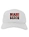 TooLoud Miami Beach - Sunset Palm Trees Adult Baseball Cap Hat - White