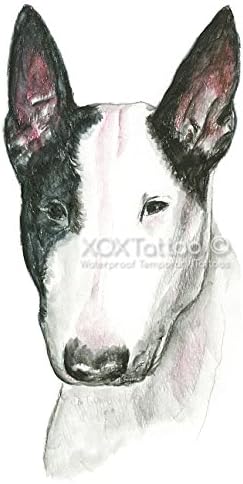 Bull Terrier Dog Set of 4 Temporary Tattoos (Waterproof Lasts 3 to 4 days)