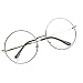 zeroUV - Large Oversized Metal Frame Clear Lens Round Circle Eye Glasses