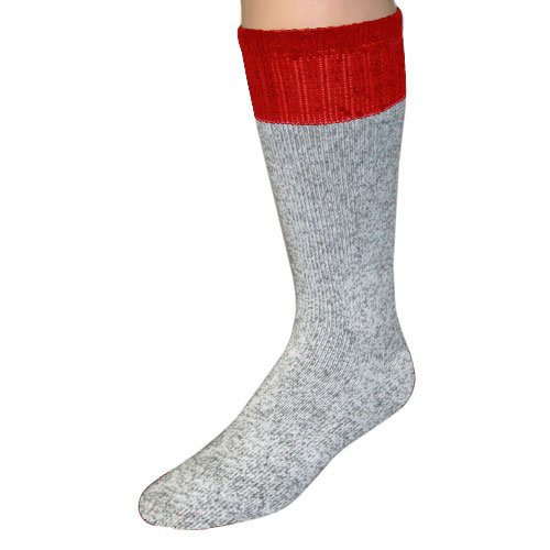 Thermal Mens 2 Pack Gray & Red Insulated Heavy Socks