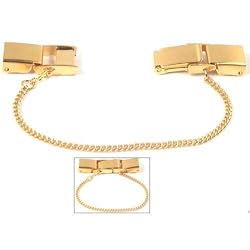 Ladies Watch Band Clasp +Safety Chain Yellow Buckle