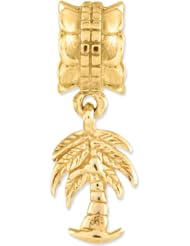 Reflection Beads Silver Gold Plated Palm Tree Beach Dangle