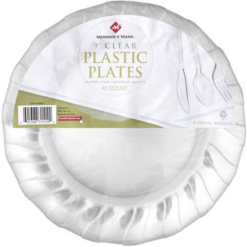 Member's Mark Clear Plastic Plates 9in/40ct Cheap