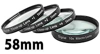 Digital Concepts +1 +2 +4 +10 Close-Up Macro Filter Set with Pouch (58mm)