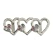 Sugar N Vine Large Multi-Colored Crystal 3 Hearts Slide Charm - Works with Slider Style Buckle Charm Bracelets!