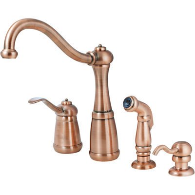 GT52-6TMY Hanover Pullout Spray Deck Mount Kitchen Sink Faucet Tuscan Bronze With SoapDispenser