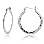 Sterling Silver Tarnish-Free Large Hammered Hoop Earring